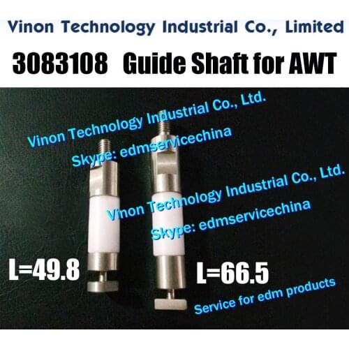 3080653+3083108 edm Guide Shaft (2pcs) for AWT S5003 S5004 L=49.8mm + L=66.5mm, Slider Pull Rod (2pcs)