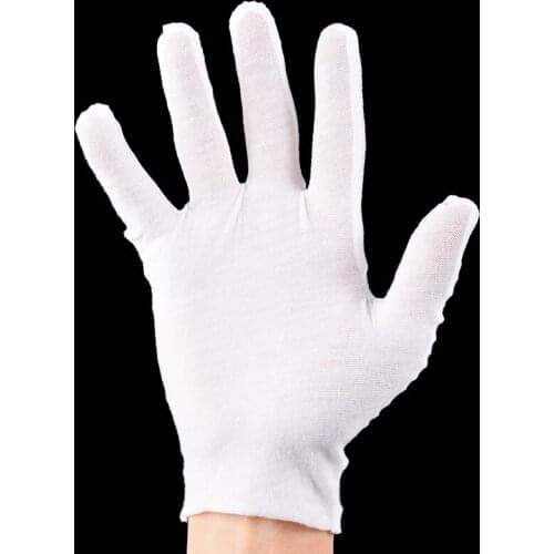 6pairs Cotton White Jewelry Gloves Thin Handling Gloves Protect Hands For Craft Handling Work Garden Work Cleaning Ceremony