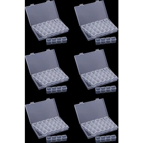 6Pack 168 Grids Clear Small Parts Storage Box Beads Container Organizer Case