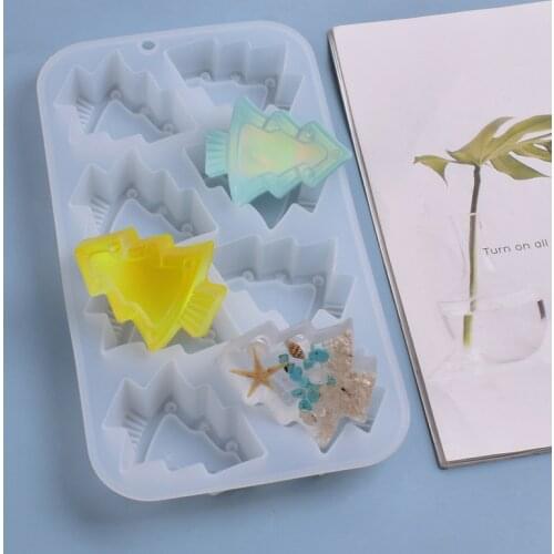Bamala DIY Crystal Epoxy Mold Three-dimensional Christmas Tree Set Up Decoration Mousse Cake Baking Pan Silicone Mold