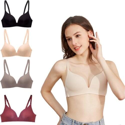 Sexy Push Up Lingerie No Steel Ring Seamless Bra Underwear For Women Fashion Thin Bralette Wireless Brassiere Female Intimates