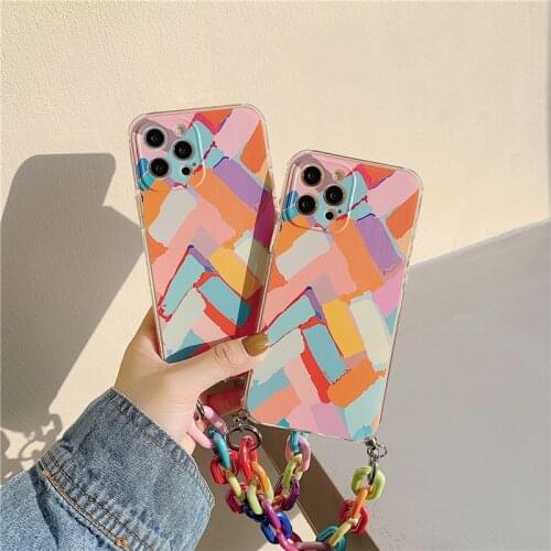 Bracelet Phone Cases for Samsung Galaxy A30S A20 A10 M30 M20 M10 A80 A50 A40 A30 A51 A71 A70 A60 Colorful Chain Cover