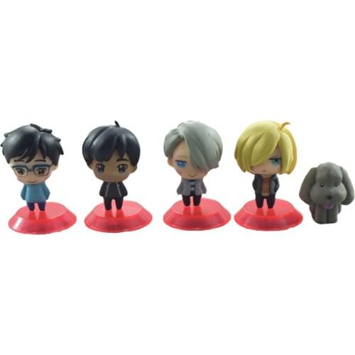 ELBCOS YURI!!! on ICE Yuri Katsuki Victor Nikiforov Yuri Plisetsky Emil Nekola Macachi 5cm/2" Qver Model Action Figure Toys
