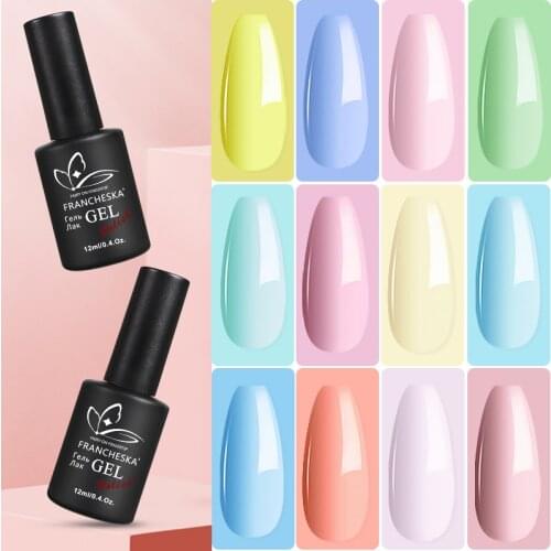 FRANCHESKA 12ML Gel Nail Polish Lamp 12 Colors Nail Gule Nails Art Manicure Semi Permanant Gellak UV Gel Nail Gel Polish TSLM2