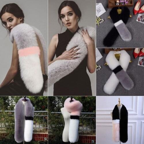 Hirigin 2017 Women Scarves Winter Warm Women Faux Fur Scarf Collar Warm Fluffy Furry Ring Shawl Wrap Stole Soft Long 150cm*10cm