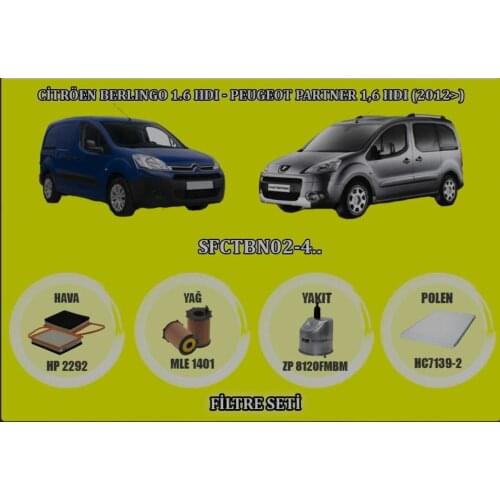 VolMarkt Berlingo / Partner 1.6 HDI Filter Kit 2012
