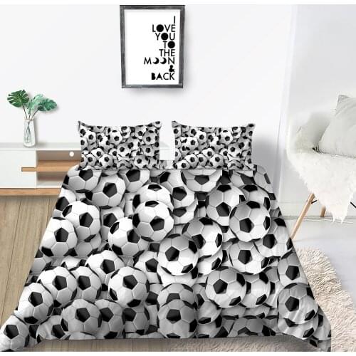 King Size Bedding Set 3D Football Fashionable Soft Creative Duvet Cover Queen Twin Full Single Double Unique Design Bed Set