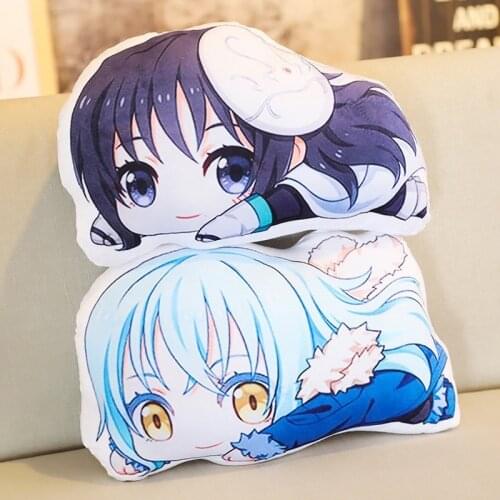 Anime That Time I Got Reincarnated As A Slimes Plush Pillow Toy Cosplay Short Stuffed Pillow Back Cushion Doll Gift