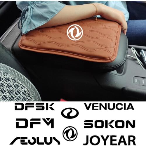 Leather Car Handrest Armrest Box Mats Cover Hand Pillow Pad For DFMC Sokon Joyear Glory Aeolus AX3 AX4 AX5 U-Vane Venucia