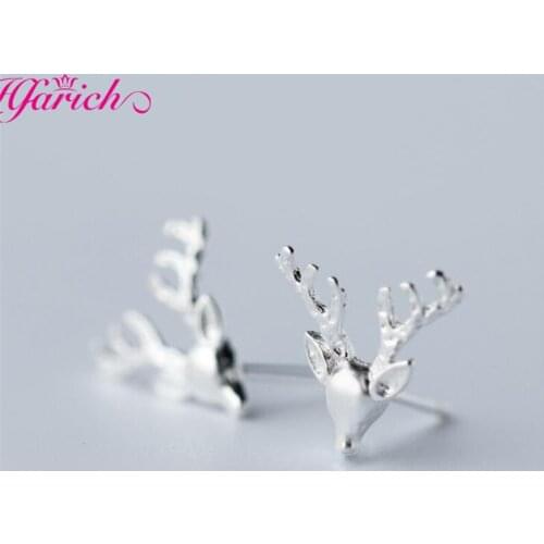 Cute Small Deer Antler Elk Snowflake Stud EarringsWedding Holiday Party Ear Accessories Jewelry for Women Girls Kids Xmas Gift