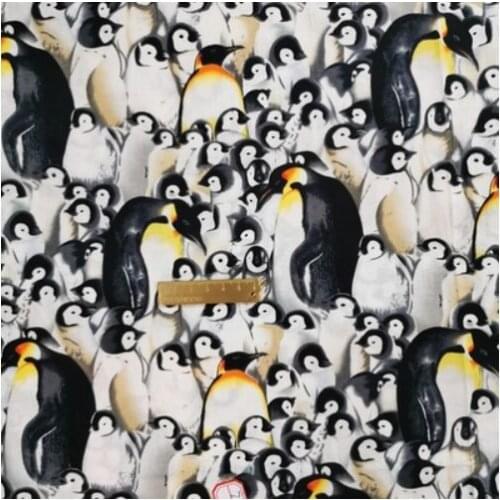 Cartoon Penguins 100% Cotton Fabric for Baby Boy Clothes Hometextile Cushion Cover Curtain DIY 105cm Width-BL096