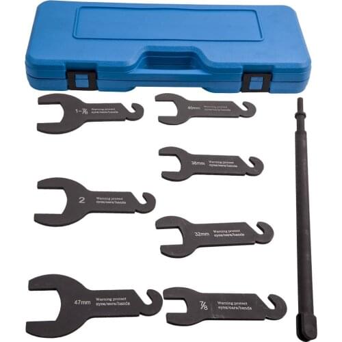 7Pcs Pneumatic Fan Clutch Wrench Set with Hardcase Carrying Case Compatible for Ford, for GM, for Chrysler, for Jeep fan removal