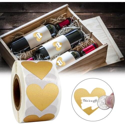 300pcs/roll Valentine Love Sticker Heart Shaped Scratched Rose Gold Sticker Label For Home New Year Parties Decoration Supplies