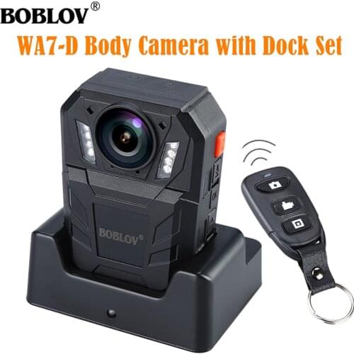 BOBLOV WA7-D Body Worn Mini Camera Police HD 1296P Wearable Camera DVR Video Recorder Remote Control Police Camera W/Charge Dock