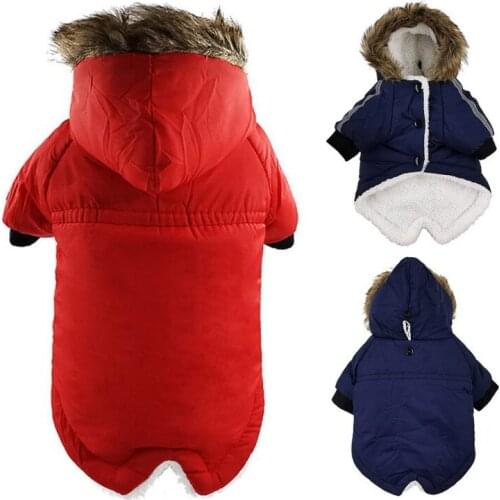 Small Dog Clothes Winter Warm Pet Dog Hoodies Coat Reflective Strips Jacket Puppy Cat Outdoor Clothing For French Bulldog Outfit