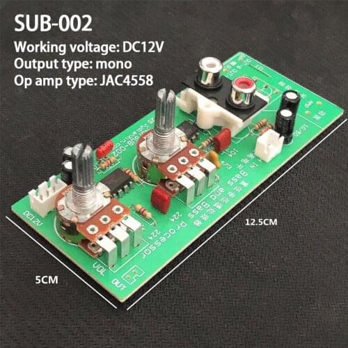 KYYSLB SUB-002 DC-12V 22Hz-300Hz Subwoofer Power Amplifier Board Low-pass Processing Module Mono Amplifier Board