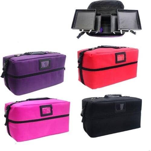 Portable Makeup Bag 4 Colors Large Cosmetic Box Multi Function Makeup Organizer Bag Beauty Toiletry Cosmetic Suitcases Handbag