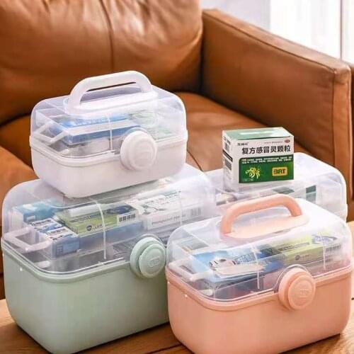 Portable First Aid Kit Storage Box Big Capacity Family Emergency Kit Box Organizer with Handle Medicine Chest Storage Box