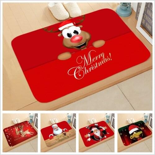 Christmas Mat Outdoor Carpet Doormat Santa Ornament Christmas Decoration for Home Xmas 2021 Deco Noel New Year Gift 2022 Navidad