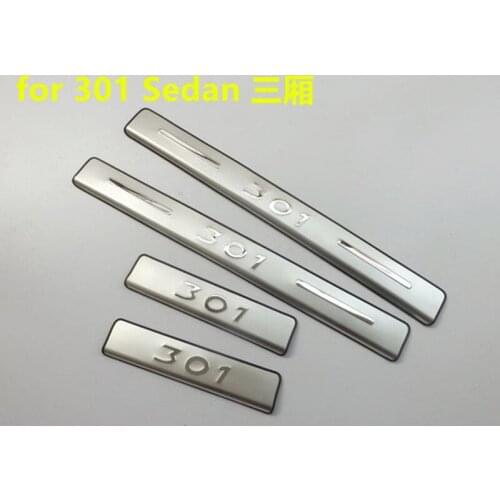 Car styling for 2012-2019 Peugeot 301 Sedan High quality stainless steel Scuff Plate/Door Sill