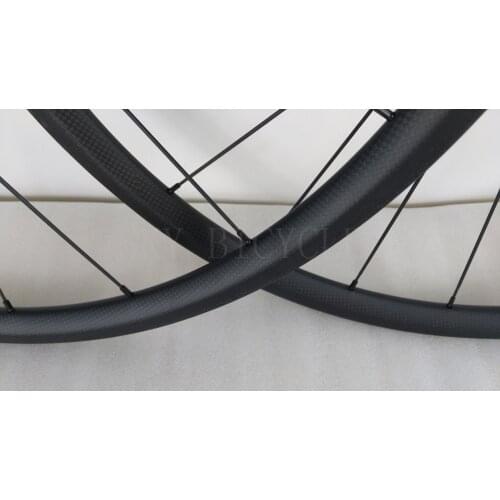 Super light 24mm depth tubular carbon wheelset 23mm width 20/24H road bike wheels 3k matte basalt brake track Powerway R36 hub