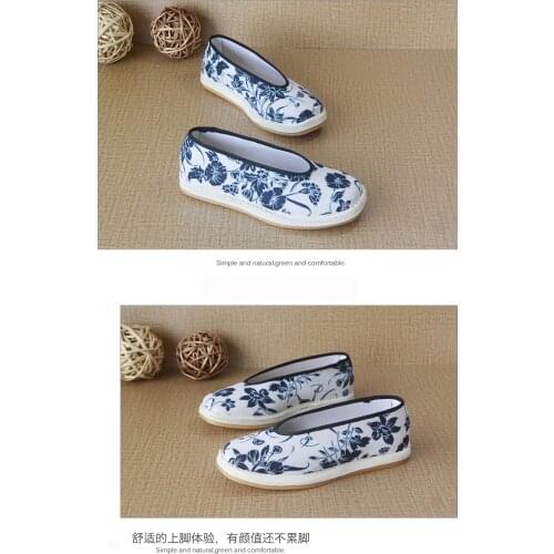 Old Beijing cloth shoes national wind multi-layer cotton leisure restore ancient breathable tai chi kung fu wushu dance shoes