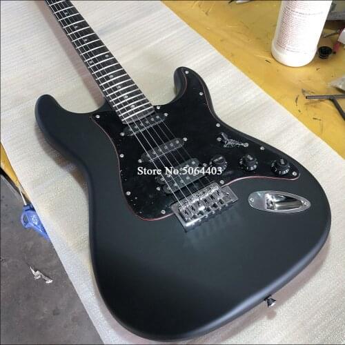 High quality electric guitar. Black matte paint, rosewood fingerboard, matte photoelectric guitar, free delivery