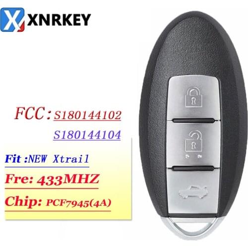 3 Button Smart Remote Key 433.92Mhz Keyless Entry For Nissan Qashqai X-trail 2014-2017 Integrated Chip S180144102 285E3-4CB0C