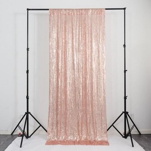 Hotel wedding banquet background curtains for bedroom living room silver rose gold embroidered cloth sequin curtain