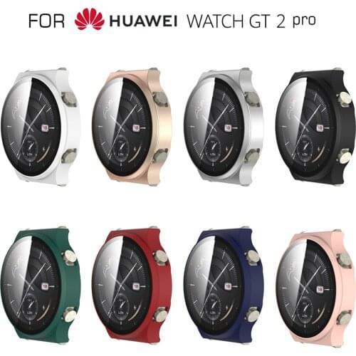 Protective Case for Huawei Watch GT 2 Pro Matte Watch Cover Tempered Glass Full Screen Protector GT2 Pro Smartwatch Shell