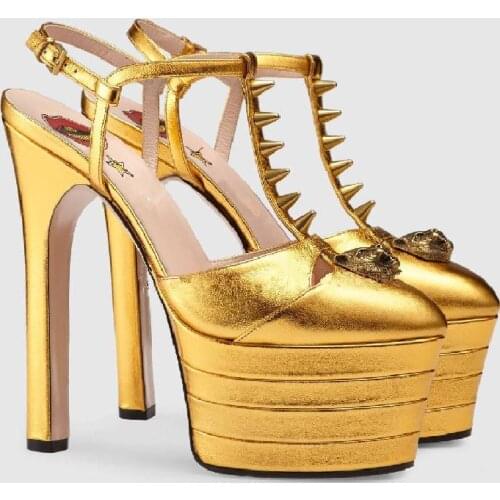 Womens Glitter Rivet Studs Platform Stilettos Super High Heel Pumps Red lips Decor Ankle T-strap Buckle Shoes 11Colors Plus Size