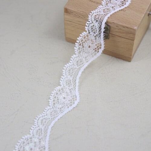 168 yards 22mm width Vs white CD0200027188 NON-Elastic non-stretch Lace trim DIY sewing garment accessories