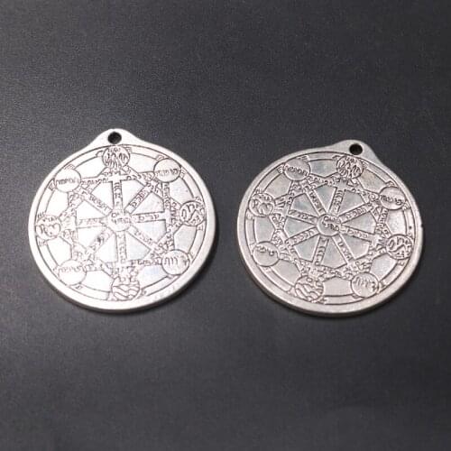 2pcs Maya Civilization Large Divination 9 Star Map Metal Tags Pendant DIY Charms Necklace Jewelry Crafts Accessories P594