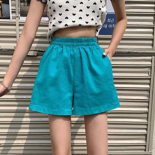 2021 Loose Soft Cotton Shorts Black Blue Casual Running Summer Women Pockets Shorts Workout Wear