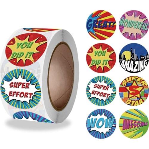 500pcs/Roll English Stickers Kids Toy Teacher Reward Stickers School Classroom Supplies Motivational Stickers For Children Gifts