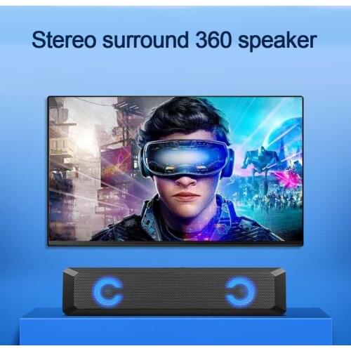 A4 Surround Sound FM Radio CD Player 6W USB Wired Sound Bar Home Theater TV RGB Stereo Surround Speaker Soundbar