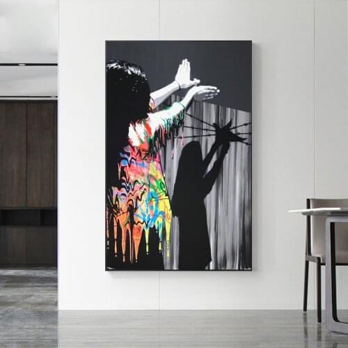 Abstract Boy Girl Graffiti Canvas Paintings Wall Art Prints Poster Living Room Decor Paintings Home Childrens room Decor