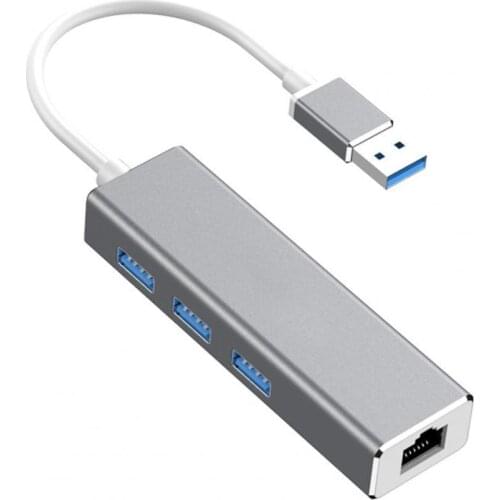 HW-1505 USB Hub 3 Ports USB 3.0 Hub Expander Hub 1000M Network Card Plug Play USB Expander Adapter USB-Hub for Card Reader