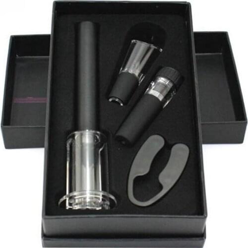 Promotion! 4 Pcs Wine Opener Set, Air Pressure Pump Bottle Opener Gift Box Includes Wine Opener Kit Vacuum Stopper and Wine Pour