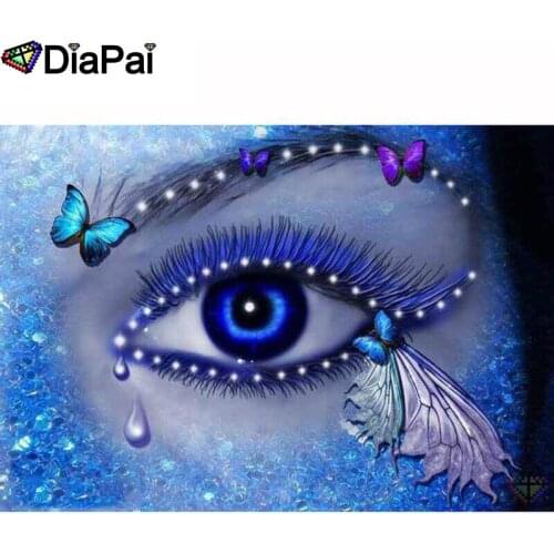 DIAPAI Diamond Painting 5D DIY 100% Full Square/Round Drill "Eye butterfly" Diamond Embroidery Cross Stitch 3D Decor A24978