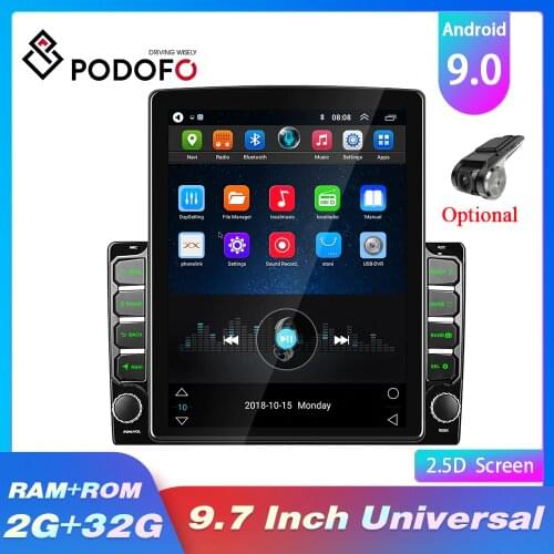 Podofo Android Car Radio GPS Autoradio 2 Din 9.7'' Vertical Screen MP5 Player With Bluetooth WIFI Stereo Receiver Tape Recorder