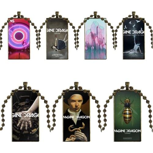 Imagine Dragons Flexibles Brand Bronze Color Jewelry Fashion Statement Necklace Glass Necklaces Pendants For Girls Best Gift