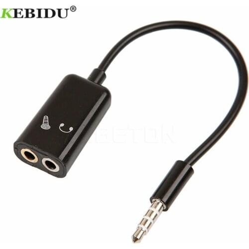 Kebidu 3.5mm Stereo Audio Male to 2 Female Headset Mic Y Splitter Cable Adapter converter for MP3 Phone iPod Tablet Notebook