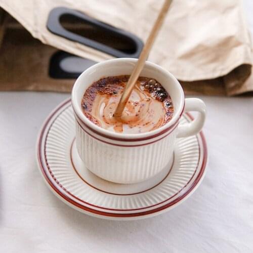 Coffee Cups Ceramic Breakfast Milk Tea Cup With Tray Afternoon Tea Drinkware Cup Creative Kitchen Utensils Wedding Gifts 200ml