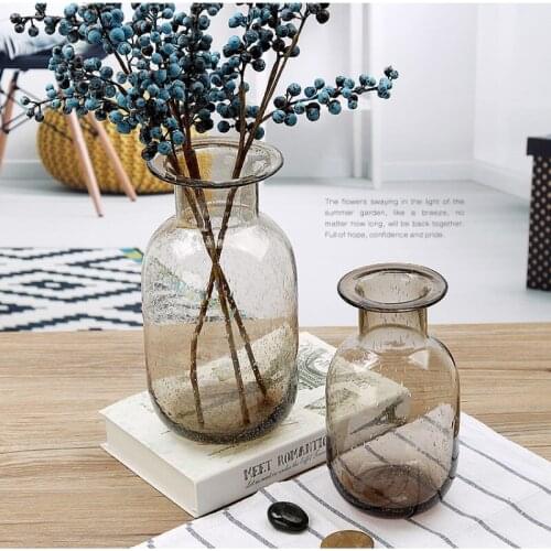 Creative European Modern simple Hydroponic Dried Flower Arrangement glass Vase Ornament Living Room bedroom home decoration