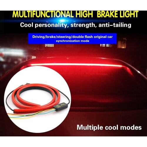 KEIN 1SET 12V Car LED Strip Brake lights Rear Tail Warning Stop Flow Waterproof Brake Lamp High brake light bar Light guide