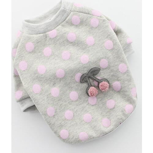 Cute Cherry Spring Summer Dog Hoodies Small Dog Costume Puppy Coat T-shirt Cat Yorkie Schnauzer Pomeranian Poodle Pet Clothes