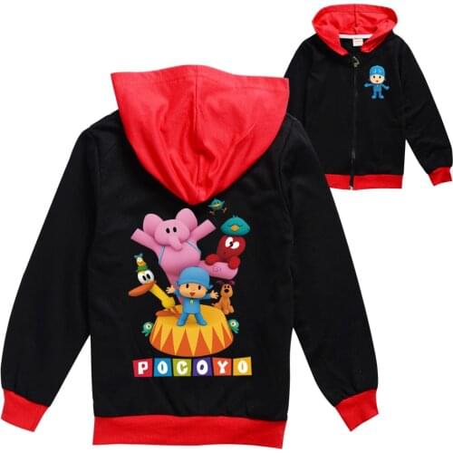 Fashion Kids Pocoyoe Hoodies Jacket for Boys Girls Autumn Winter Clothes Hooded Long Sleeve Outerwear Children Unisex Clothing