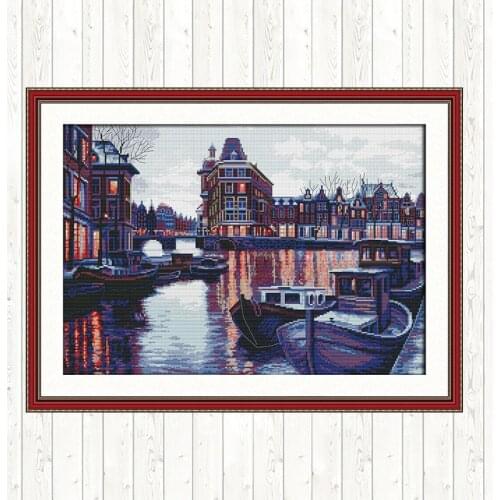 Harbour 11CT 14CT Cross Stitch Set Wall Home Decor DMC Floss Kit Embroidery DIY Handmade Needlework Package Cross Stitch Kits