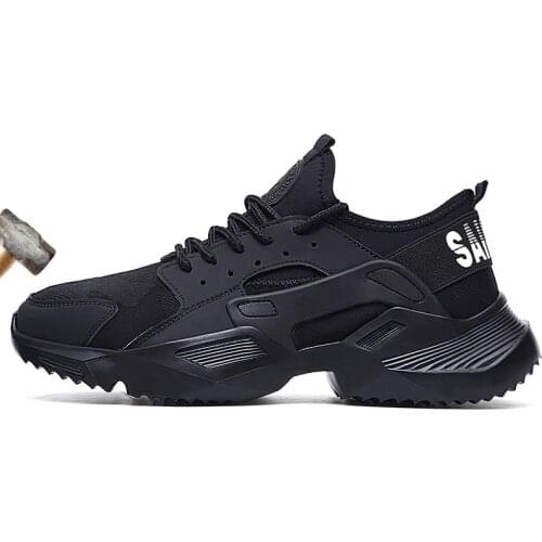 New Work Safety Shoes 2019 Fashion Sneakers Ultra-light Soft Down Men Breathable Anti-shattering Steel Toe Work Boots